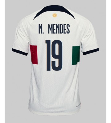 Portugal Nuno Mendes #19 Bortatröja VM 2022 Kortärmad